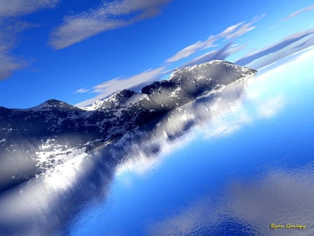 Freedom - sky, blue, water, silent, mountains, coast