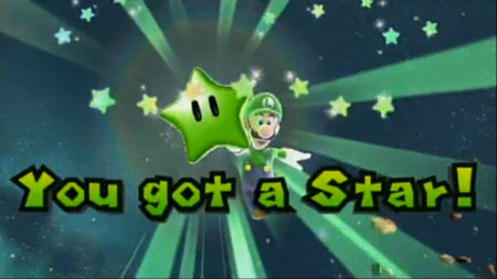 You got a star! - stars, hat, luigi, videogames, rocks, star, greenlights, green, sparkles