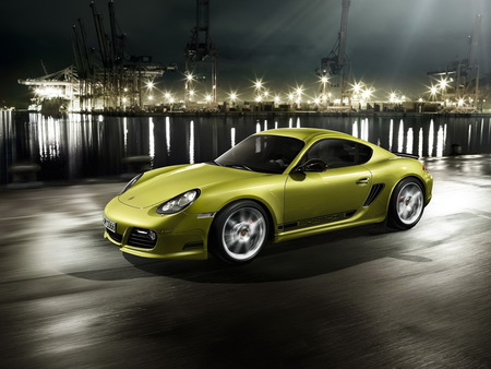 Porsche Cayman R - cayman, 2011, porche, tuning, hot, city lights, night, car, port, race