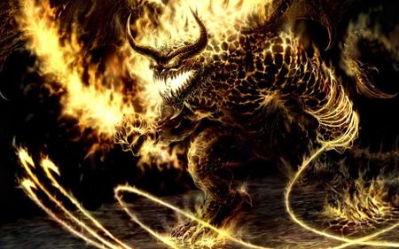 Beast From LOTR - evil, beast, fire, monster