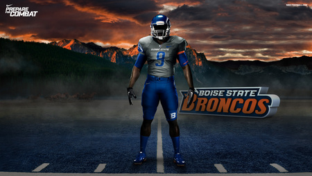 Boise St - pro, combat, broncos, nike, blue