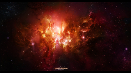 Oculus Superum - space, stars, red, nebula