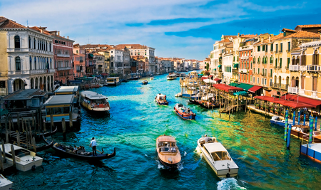 Venice,Italy - beauty, sky, italy, people, peaceful, photography, venice, water, colorful, view, clouds, romance, architecture, house, boat, love, houses, boats, travel, gondolas, gondola, italia, buildings, nature, romantic, beautiful, city, colors, sea