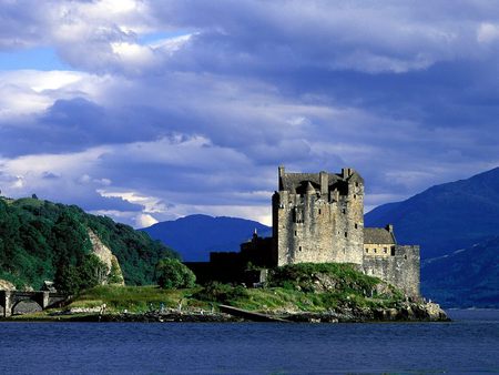 This is Scotland - nature, sky, clouds, castle, water, sea, scotland