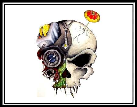 Fantasy Skull - abstract, toaster, fantasy, umbrella, artwork, skull