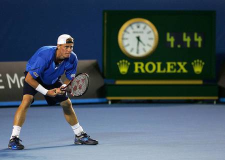 Hewitt vs Baghdatis in 2nd Longest Match in Open History - time, leyton hewitt, marcos baghdatis, australian open, blue, second longest match, clock, tennis, court