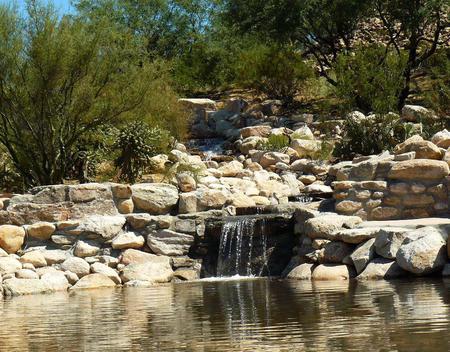 Waterfall - nature, sky, trees, waterfall