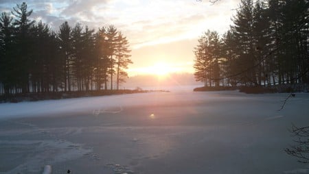 Goose Pond Sunset - new hampshire, goose pond, sunset, keene