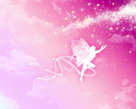 Angel - white, flyinig, wings, beauty, angel, stars, pink