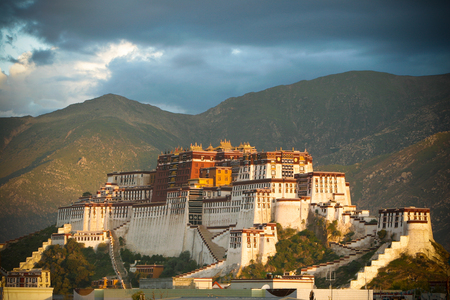 Dalai Lama Summer Home - sky, popular, landscape, arhitecture, dalai lama, mountains, buildings, modern, home, clouds