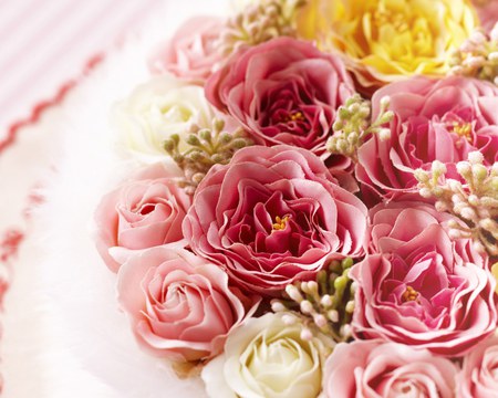 Roses for my Friend RoseofSharon - white, yellow, roses, beautiful, pink, bouquet