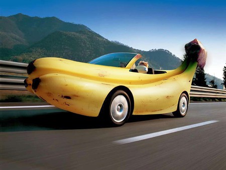 Banana Car - banana, funny, car, picture