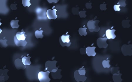 Apple Reflections - technology, black, apple, trace