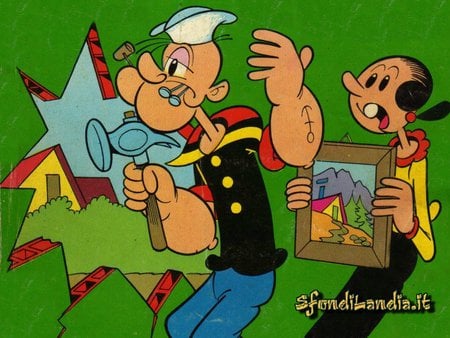 Popeye Opps - strong, carton, olive oil, funny