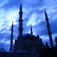 Blue Mosque in blue hour in Istanbul,Turkey