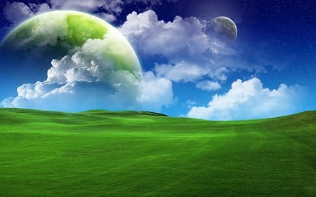 Nature - cloud, sky, digital, field, planet