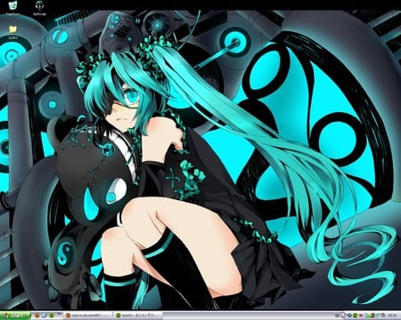 Miku Hatsune - pony, tails, vocaloid, blue, war, love, is, hair, miku, punk, hatsune