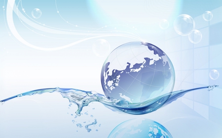 globe - globe, fantasy, water, blue, round