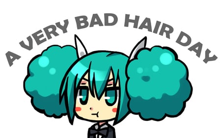 Okay..who is the stylish?? - vocaloid, hair, white, miku, funny, green, afro, cute, hatsune