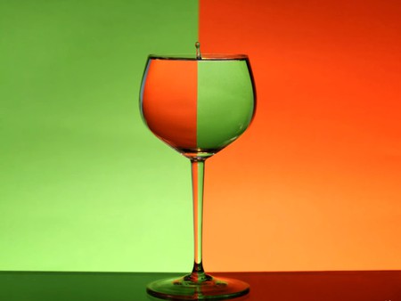 Green and Orange - picture, cool, glass, drop, orange, green