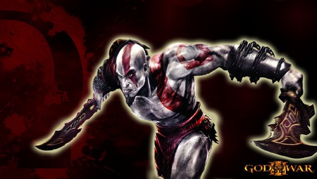 God of War 3 - kratos, logo, glow, god of war