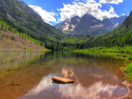 Maroon lake - nature, water, lake, mountain