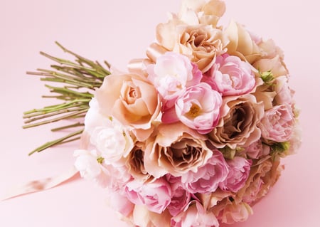 Bunch of flowers - nice, roses, pink, photography, flowers, bouquet