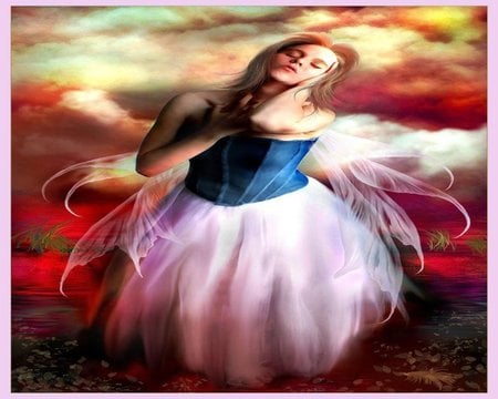 SWEET REVERIE - colorful, female, wings, fairy, reverie, sweet