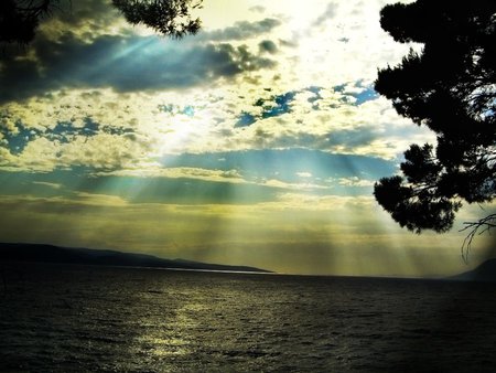 Waterscape - cloud, sky, lake, sunset, nature