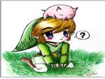 Toon link and a pig