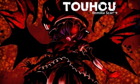 touhou - anime, touhou, red, wings, evil, dark