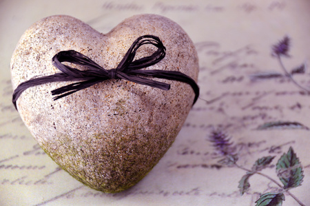 Heart - stone, heart, beautiful, photography, letter, romance, photo, cool, love, harmony, flowers, loop, purple, nice, paper