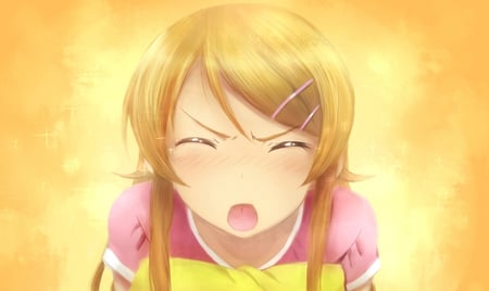 Kirino - girl, anime, angry, blond