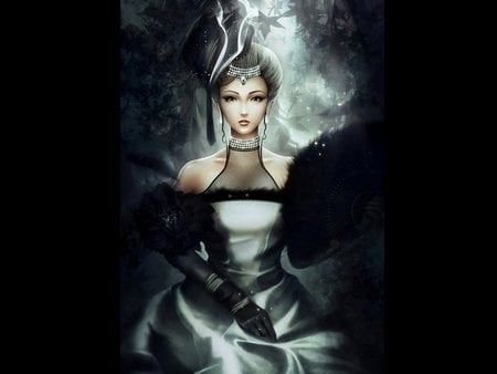 Queen of darkness - woman, lady, dark, fantasy