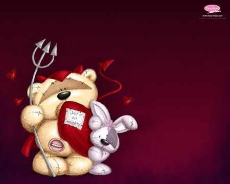 VALENTINE BEAR - bear, valentines, devil, day, wallpaper