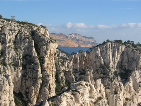 French Mountains - blue, high, steep, mountains, sky