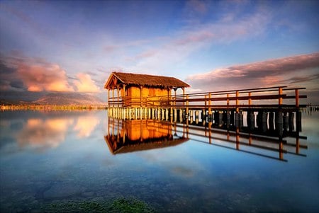 Paceful Place - sky, lake, paceful, blue, photography, beautiful, water