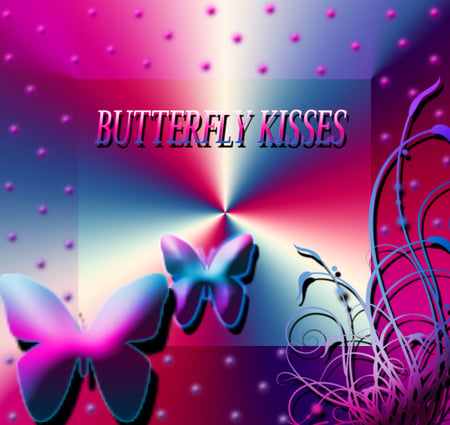 Butterfly kisses - colours, butterflies, kiss, touch