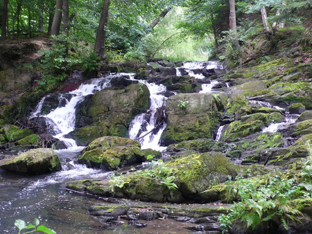 A beautiful waterfall in Poland - beautiful, water, moss, poland, waterfall