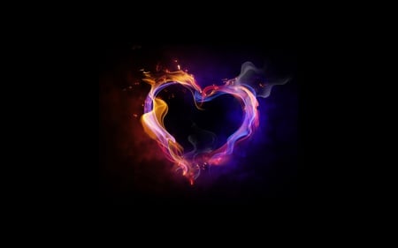 Kreativ Heart - 3d, heart, smoke, colorful, kreativ