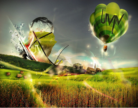 Dream World - funny 3d and cg, cool, green, dream, abstrac, world