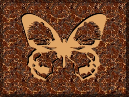 Mirage - butterfly, abstract, outline, brown