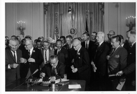 Signing the civil rights act 1964 - congress, people, civil, politics, endowed