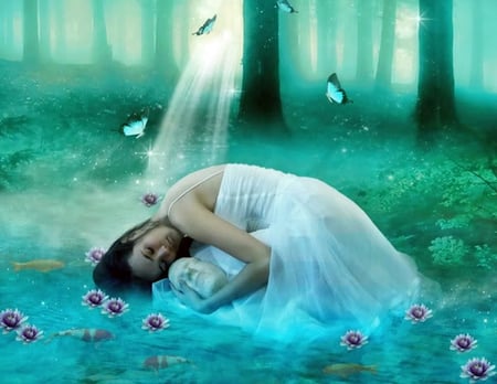 Rain-forest Love Fairy - fantasy, green, fairy, earth, forest, lovely