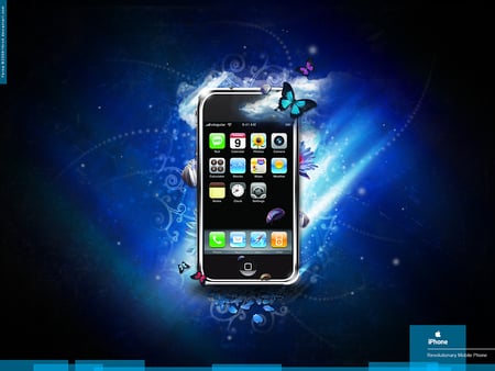 iphone 3g - fantasy, iphone, blue, 3g