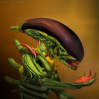 ALIEN  FOOD  SALAD  PAINTING