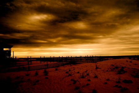 red sand - sand, sky, clouds, beach, nature