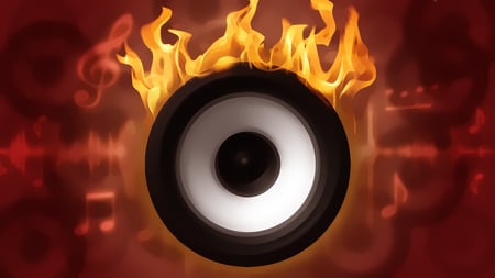 musical flames - cg, music, fire, hot, flames, 3d