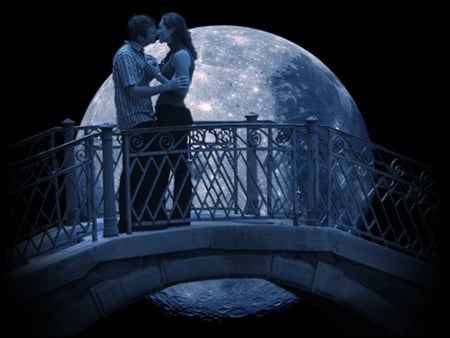 the bridge romance - moon, dark, romance, manizyn, bridge