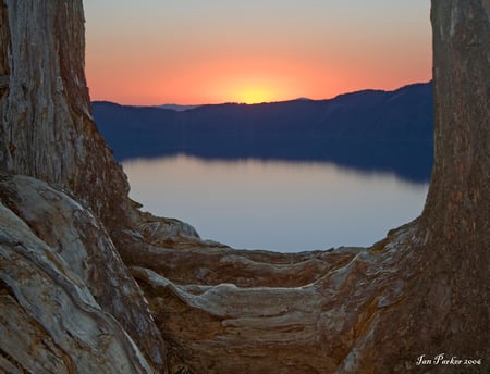 Crater Lake At Sunrise - crater, lake, sunrise, beautiful